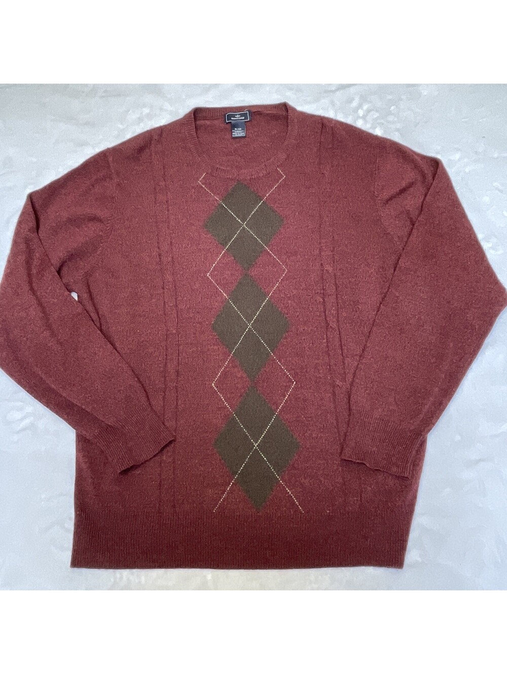 Classic Timeless Burgundy Chocolate Dockers Argyle Men’s Sweater Xl